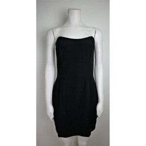 VINTAGE WOMEN'S STRAPLESS BLACK DRESS - NICOLE MILLER - SIZE 8